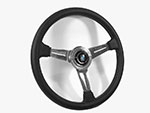 Nardi Classico 360mm black leather / polished spokes