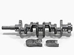 Rebuilt crankshaft with bearings 1300cc, 750 Giulietta