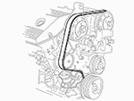 Timing belt 2000 - 3000cc V6 1. series GTV / 164 / 75