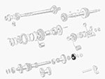 Transmission bearing layshaft (106) + 1300 - 1750cc  rear