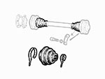 Cuffia per semiasse GTV6 + 75 V6 (interno / esterno)