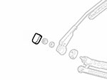 Tappo rettangolare (grigio)  braccio tergicristallo 105 / 115