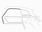 Coppia guarnizioni vanoporta sup. Giulietta Sprint Veloce