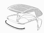Soft top front seal Duetto Spider 66 - 69 / Fiat 124 / Dino