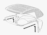 Kit (6 pz.) guarnizioni laterali telaio capote Duetto Spider 