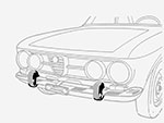 Coppia rostri paraurti 1300 - 2000 Bertone GT 2. serie