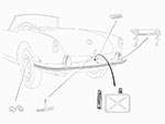 Coppia aste porta targa post. 750 / 101 Spider