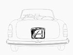 Portatarga posteriore Alfa 2600 Touring Spider inox