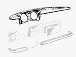 Cruscotto superiore Spider 1968 - 70 (viti oblique)