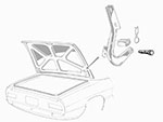 Boot lid hinge bolt 1300 - 2000 Spider