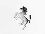 Stemma Cavallino medio 90mm cromato 1. Serie