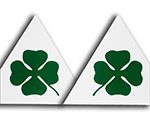 Coppia adesivi quadrifoglio (15 cm)
