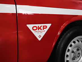 Adesivo OKP RACING CLUB  200 x 105mm BIANCO