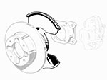 Front brake backplate left 1300 - 1600cc 105 / 115