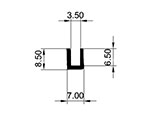 Profilo in gomma universale 7 x 8,50mm per m