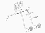 Chiavetta albero pedale frizione / freno 105 / 115 modelli