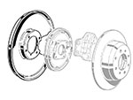 Protezione per disco freno ant DX 1750 - 2000cc 105 / 115