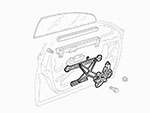 Meccanismo alzavetro completo Alfa 166 anteriore sinistro