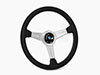 Nardi Classico 360mm black leather / silver spokes