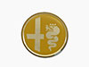 Steering wheel centre badge gold Alfa Romeo 40mm