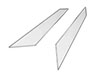 Chromed plastic triangle insert set (2) for armrests Spider