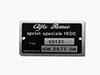 Targhetta Alfa Romeo 101.21 Giulia Sprint Speciale