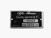 Targhetta Alfa Romeo 105.02 Giulia Sprint GT 1600