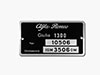 Targhetta Alfa Romeo 105.06 Giulia 1300