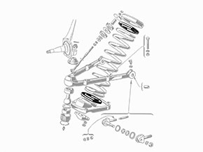 Anelli sottomolle sospensioni anteriore (4 pz.) 750 / 101