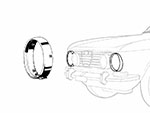 Cornice faro cromata esterno GTV Bertone / 1750 Berl.