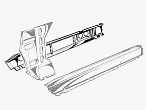 Middle door sill Spider 66 - 93 right