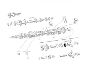 Paraolio cambio posteriore 750 Giulietta 4-marce