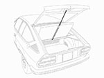 Gas spring rear trunk Alfetta GTV