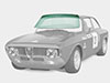 Windscreen GT / GTV Bertone green with lining