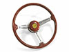Steering wheel wood flat 380mm 1300 - 1750cc 