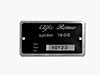 Targhetta Alfa Romeo 101.23 Giulia Spider 1600