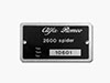Type label Alfa Romeo 106.01 2600 Touring Spider